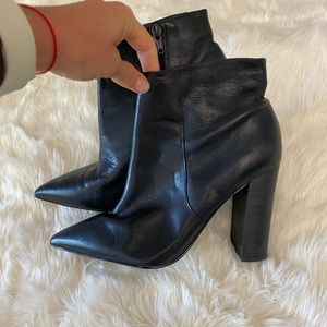 Leather booties